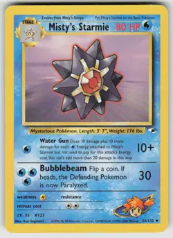Misty's Starmie 56/132 Uncommon Gym Heroes Pokemon Unlimited Lightly Played - Image 1