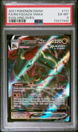 Fa/Rayquaza Vmax Pokemon Sword & Shield Evolving Skies 111 NM PSA 6 - Image 1