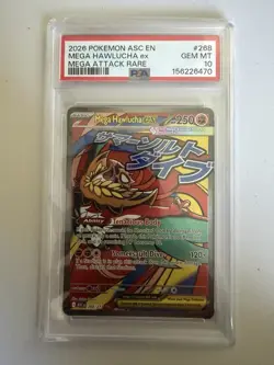 2026 POKEMON ASC EN-ASCENDED HEROES MEGA ATTACK RARE MEGA HAWLUCHA EX PSA 10 - Image 1