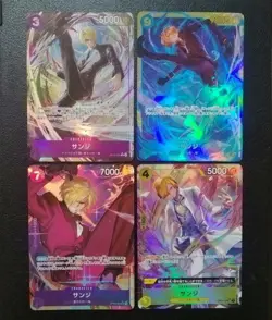 One Piece Cards Sanji SEC Parallel 4-Card Bulk Lot - Image 1
