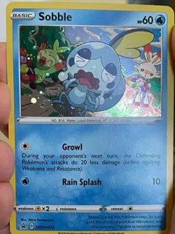 POKEMON SOOBLE SWSH073 PROMO BLACK STAR COSMOS HOLOFOIL WITH SWIRL NM CARD - Image 1