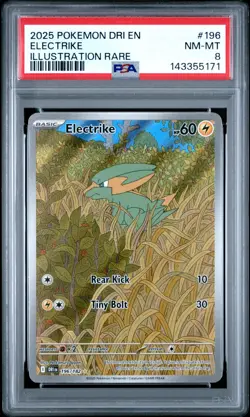 2025 Pokemon Destined Rivals Electrike #196/182 PSA 8 - Image 1