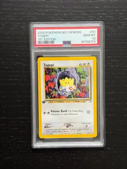 Pokemon Togepi Neo Genesis 1st Edition #51 PSA 10 Gem Mint *POP 83* - Image 1