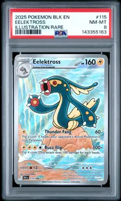 2025 POKEMON BLK EN-BLACK BOLT 115 EELEKTROSS ILLUSTRATION RARE - PSA 8 - Image 1
