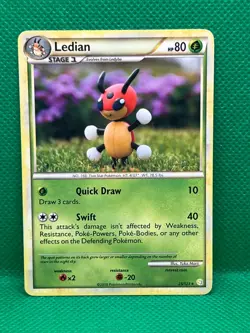 Pokemon Tcg Ledian 25/123 HeartGold & SoulSilver Non Holo - Image 1