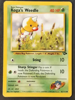 Koga's Weedle 82/132 ✰Vintage✰ Gym Challenge Regular, WOTC Pokemon 2000 •NM/VLP - Image 1