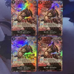 One Piece Cards Monkey D. Luffy SR Parallel 4-Card Lot - Image 1