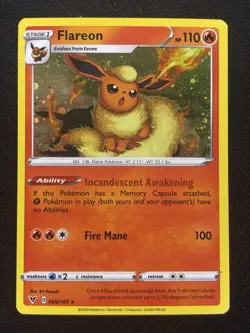 Pokemon TCG Flareon 026/185 Vivid Voltage Cosmos Holo HD Swirl Rare NM - Image 1
