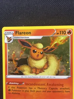 Pokemon TCG Flareon 026/185 Vivid Voltage Cosmos Holo HD Swirl Rare NM - Image 2