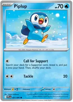 Pokemon Piplup 27 / 94 SV: Phantasmal Flames - Reverse Holo - Image 1