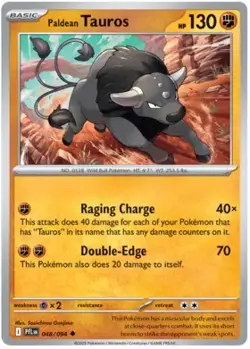 Pokemon Paldean Tauros 48 / 94 SV: Phantasmal Flames - Reverse Holo - Image 1