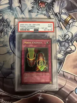 Yugioh Magic Cylinder LON-104 PSA 9 1st Secret Rare - Image 1