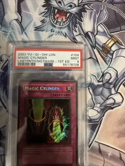 Yugioh Magic Cylinder LON-104 PSA 9 1st Secret Rare - Image 2