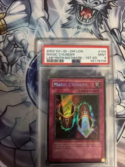 Yugioh Magic Cylinder LON-104 PSA 9 1st Secret Rare - Image 3