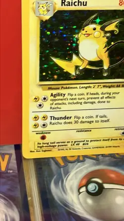 Pokemon TCG Raichu Base Set Holo Unlimited Rare Card 14/102 Wizards 1999 mint - Image 4
