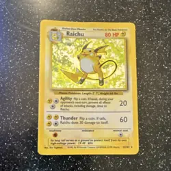 Pokemon Raichu 14/102 1999 Base Set Holo Rare Stage 1 80 HP Wizards TCG Card - Image 1