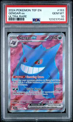 💎 PSA 10 GEM MINT 💎 Gengar ex 193/162 Temporal Forces Ultra Rare Card Pokemon - Image 2