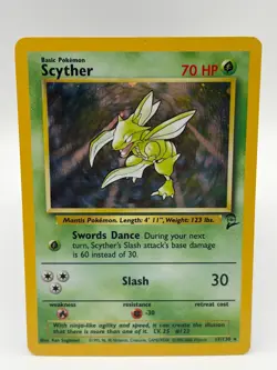 Vintage Pokemon Base 2 Scyther Holo Rare 17/130 - Image 1