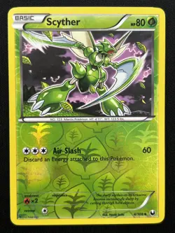 2012 Pokemon, B&W Dark Explorers, #4/108 Scyther, Reverse Holo Uncommon - Image 1