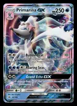 Primarina GX 42/149 NM Ultra Rare Holo SM Base Set 2017 Pokemon TCG - Image 1