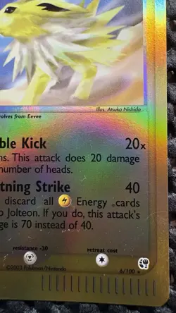 Pokemon Jolteon Holo Rare 6/100 2003 Sandstorm E-Reader 💫 - Image 4