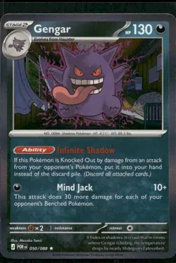 Gengar 050/088 Rare Perfect Order Pokemon Holo Near Mint - Image 1