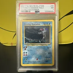 ** PSA 7 ** Pokemon 2001 Neo Revelation Shining Gyarados Double Holo Error 65/64 - Image 1