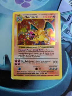 SHADOWLESS Charizard Base Set Holo 4/102 DAMAGED Pokemon - Image 1