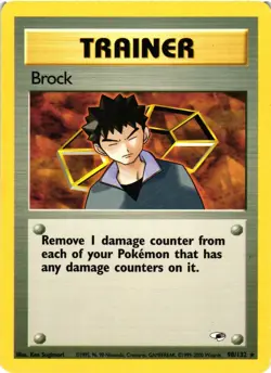 Pokemon TCG Brock Trainer Gym Heroes 98/132 Unlimited LP/MP - Image 1