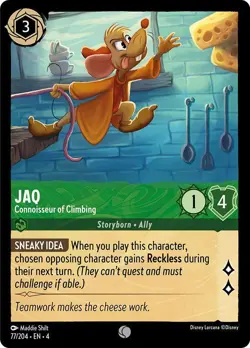 Disney Lorcana TCG - Ursula's Return - Jaq - Connoisseur of Climbing - 77/204 - Image 1