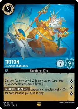 Disney Lorcana Ursula's Return - Triton Champion of Atlantica 158/204 Legendary - Image 1