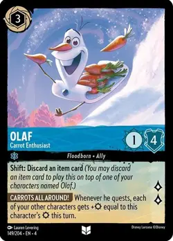 Disney Lorcana TCG - Ursula’s Return - Olaf - Carrot Enthusiast - 149/204 - Image 1