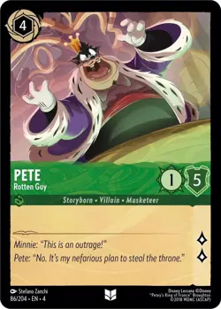 Disney Lorcana TCG - Ursula's Return - Pete - Rotten Guy - 86/204 - Image 1