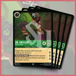 Disney Lorcana TCG: DR. FACILIER Fortune Teller x4 SR Rise of the Floodborn - Image 1