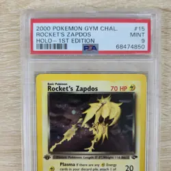 PSA 9 1st Edition Rocket's Zapdos 15/132 Gym Challenge Holo Rare Pokemon Card - Image 2