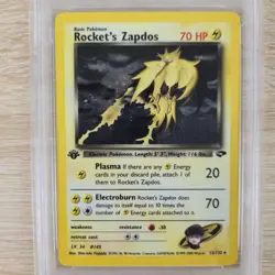 PSA 9 1st Edition Rocket's Zapdos 15/132 Gym Challenge Holo Rare Pokemon Card - Image 3