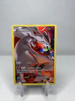 Reshiram XY74 Black Star Promo Full Art Pokemon Card Heavily Played - Image 1