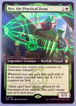Nev, the Practical Dean (Extended Art) - NM - MTG Secrets of Strixhaven SOC #89 - Image 1