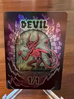 Wizard Of The Barge Magic The Gathering Devil 1/1 Foil Token Kickstarter - Image 1