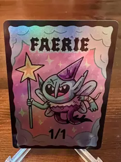 Wizard Of The Barge Magic The Gathering Faerie 1/1 Foil Token Kickstarter - Image 1