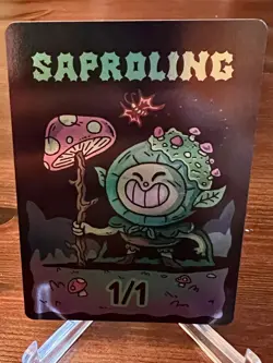 Wizard Of The Barge Magic The Gathering Foil Saproling 1/1 Token Kickstarter - Image 1