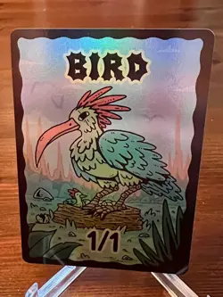 Wizard Of The Barge Magic The Gathering Bird 1/1 Foil Token Kickstarter - Image 1