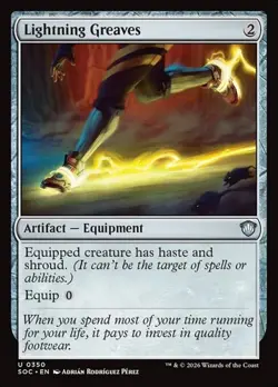 1x Lightning Greaves NM Eng MTG - Secrets of Strixhaven Commander - Image 1