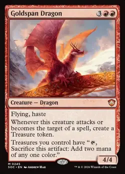 1x Goldspan Dragon NM Eng MTG - Secrets of Strixhaven Commander - Image 1