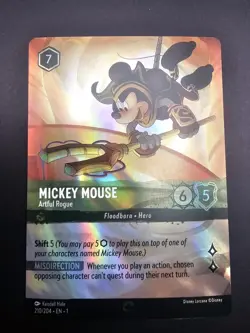 1x Mickey Mouse - Artful Rogue - 210/204 - Enchanted - Holofoil NM-Mint Disney L - Image 1