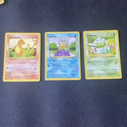 Pokemon WOTC Base Set Shadowless Starters Charmander Bulbasaur Squirtle - Image 1