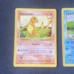 Pokemon WOTC Base Set Shadowless Starters Charmander Bulbasaur Squirtle - Image 2