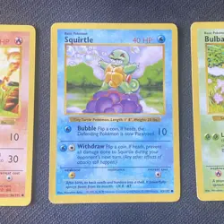 Pokemon WOTC Base Set Shadowless Starters Charmander Bulbasaur Squirtle - Image 3