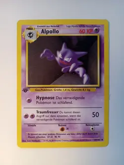 Pokemon TCG Haunter Alpollo Base 29/102 Regular German 1st Edition LP Free Ship! - Image 1