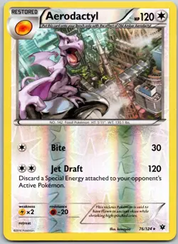 Aerodactyl 76/124 Reverse Holo Rare Fates Collide LP - Image 1